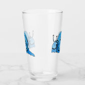Schattigee Cartoon glimlachende Blauwe Patroon Sla Glas (Rechts)