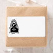 Schattigee Cartoon Goofy Ghost Halloween Etiket (Insitu)