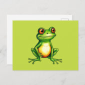 Schattigee Cartoon Green Frog Briefkaart (Voorkant / Achterkant)