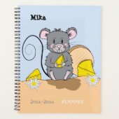 Schattigee Cartoon Grey Mouse Elementary School Pl Planner (Voorkant)