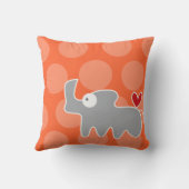 Schattigee Cartoon Grijs Rhinoceros Liefde Leuke S Kussen (Achterkant)