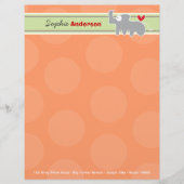 Schattigee Cartoon Grijs Rhinoceros Sinaasappel Po Briefhoofd Sjabloon (Voorkant)