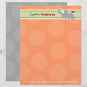 Schattigee Cartoon Grijs Rhinoceros Sinaasappel Po Briefhoofd Sjabloon (Voorkant / Achterkant)