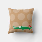 Schattigee Cartoon Groene Alligator Liefde Leuke S Kussen (Achterkant)