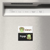 Schattigee Cartoon groene uil Magneet (Insitu (Vaatwasser))