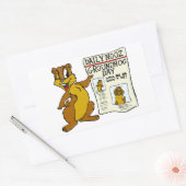 Schattigee Cartoon Groundhog w/ Groundhog Day Newp Rechthoekige Sticker (Envelop)