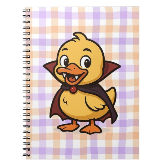 Schattigee cartoon Halloween eendenvampier Notitieboek (Voorkant)