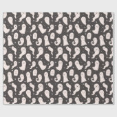 Schattigee Cartoon Halloween Ghost Drawing Zwart W Cadeaupapier (Vlak)