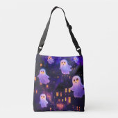 Schattigee Cartoon Halloween Midnight Flying Ghost Crossbody Tas (Achterkant)
