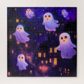 Schattigee Cartoon Halloween Midnight Flying Ghost Legpuzzel (Verticaal)