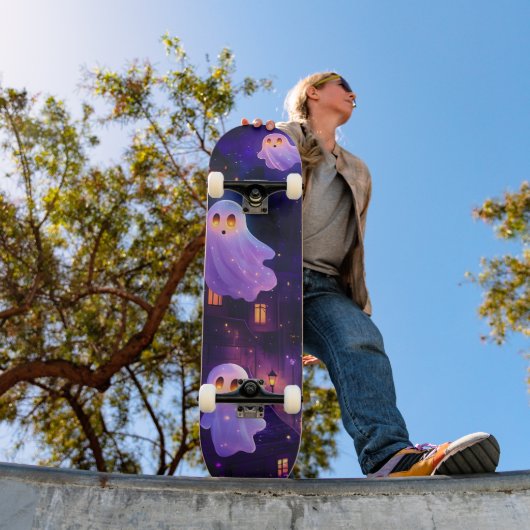 Schattigee Cartoon Halloween Midnight Flying Ghost Persoonlijk Skateboard (Buiten 1)