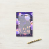Schattigee Cartoon Halloween Midnight Flying Ghost Post-it® Notes (Op bureau)