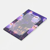 Schattigee Cartoon Halloween Midnight Flying Ghost Post-it® Notes (Schuin)