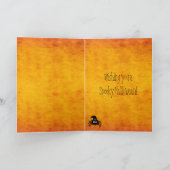 Schattigee Cartoon Halloween Spider Sinaasappel Kaart (Binnen)