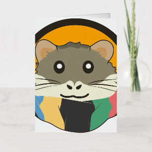 Schattigee cartoon hamster met een veelkleurige sj folie feestdagenkaart