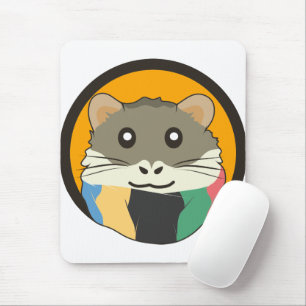 Schattigee cartoon hamster met een veelkleurige sj muismat