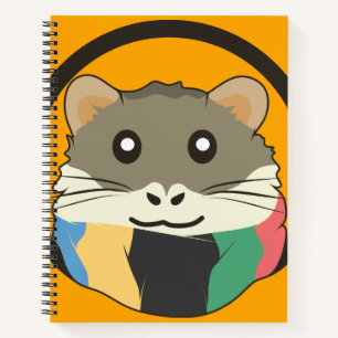 Schattigee cartoon hamster met een veelkleurige sj notitieboek
