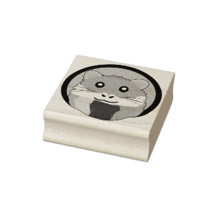 Schattigee cartoon hamster met een veelkleurige sj rubberstempel