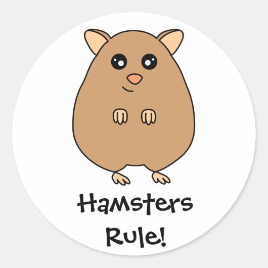 Schattigee Cartoon Hamster Rule Stickers (Voorkant)