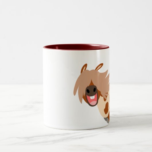 Schattigee Cartoon Happy Pinto Pony Mok (Center)