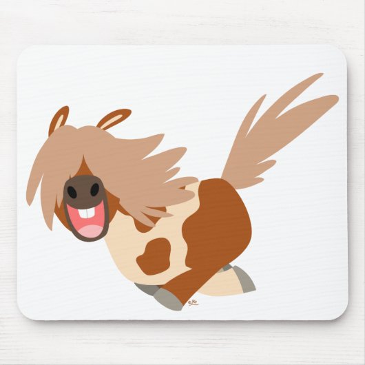 Schattigee Cartoon Happy Pinto Pony mousepad Muismat (Voorkant)