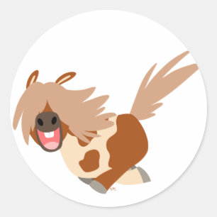 Schattigee Cartoon Happy Pinto Pony sticker