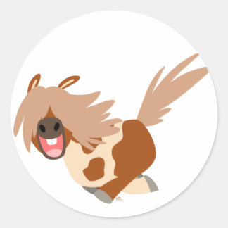 Schattigee Cartoon Happy Pinto Pony sticker