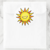 Schattigee Cartoon Happy Smiling Zomerzon Ronde Sticker (Tas)