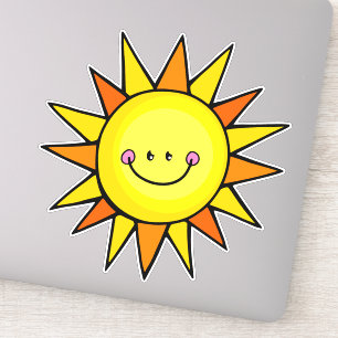 Schattigee Cartoon Happy Smiling Zomerzon Sticker