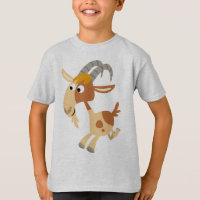 Schattigee Cartoon Hardlopen Geit Kinderen T-shirt