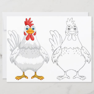 Schattigee cartoon hen kleurplaat