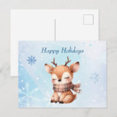Schattigee Cartoon herten in de sneeuw Briefkaart (Voorkant / Achterkant)