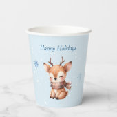 Schattigee Cartoon herten in de sneeuw Papieren Bekers (Achterkant)