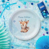 Schattigee Cartoon herten in de sneeuw Papieren Bordje (Feest)
