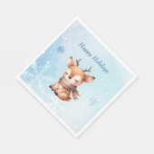 Schattigee Cartoon herten in de sneeuw Servet (Hoek)