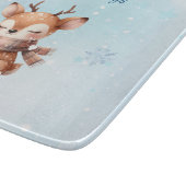 Schattigee Cartoon herten in de sneeuw Snijplank (Hoek)