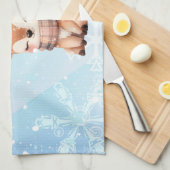 Schattigee Cartoon herten in de sneeuw Theedoek (Quarter Fold)