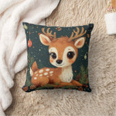 Schattigee Cartoon herten in feestelijke krans Kussen (Deken)