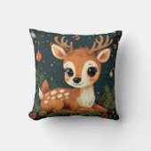 Schattigee Cartoon herten in feestelijke krans Kussen (Voorkant)