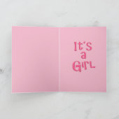 Schattigee Cartoon Het is een meisje tekst in felr Kaart (Binnen)