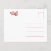 Schattigee Cartoon Het is een meisje tekst in felr Uitnodiging Briefkaart (Achterkant)