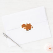 Schattigee Cartoon Highland Koe Sticker (Envelop)