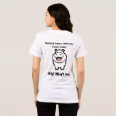 Schattigee Cartoon Hippo Lachend Karakterontwerp Tri-Blend Shirt (Achterkant volledig)