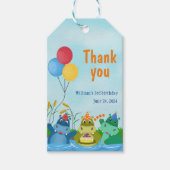 Schattigee Cartoon Hippo Verjaardagscadeau Label Cadeaulabel (Voorkant)