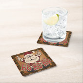 Schattigee Cartoon Ho Ho Ho Santa | Christmas Kartonnen Onderzetters (Insitu)