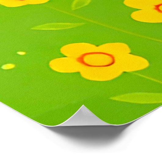 Schattigee Cartoon Hond en Kat Samen Zitten Poster (Hoek)