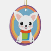 Schattigee cartoon hond illustratie keramisch ornament (Rechts)