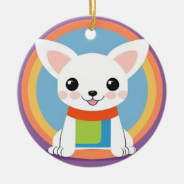 Schattigee cartoon hond illustratie keramisch ornament