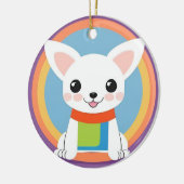 Schattigee cartoon hond illustratie keramisch ornament (Links)