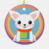 Schattigee cartoon hond illustratie keramisch ornament (Achterkant)